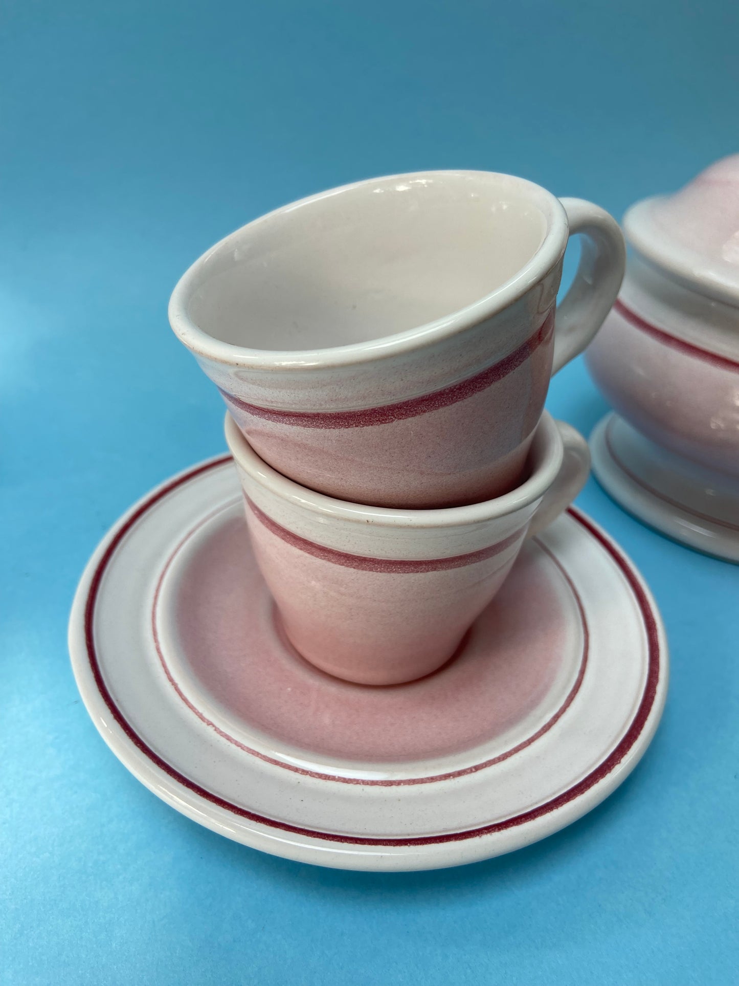 Very soft pink ceramic coffee set