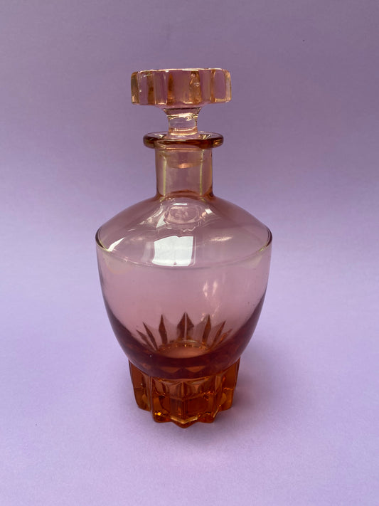 Vintage pink glass carafe