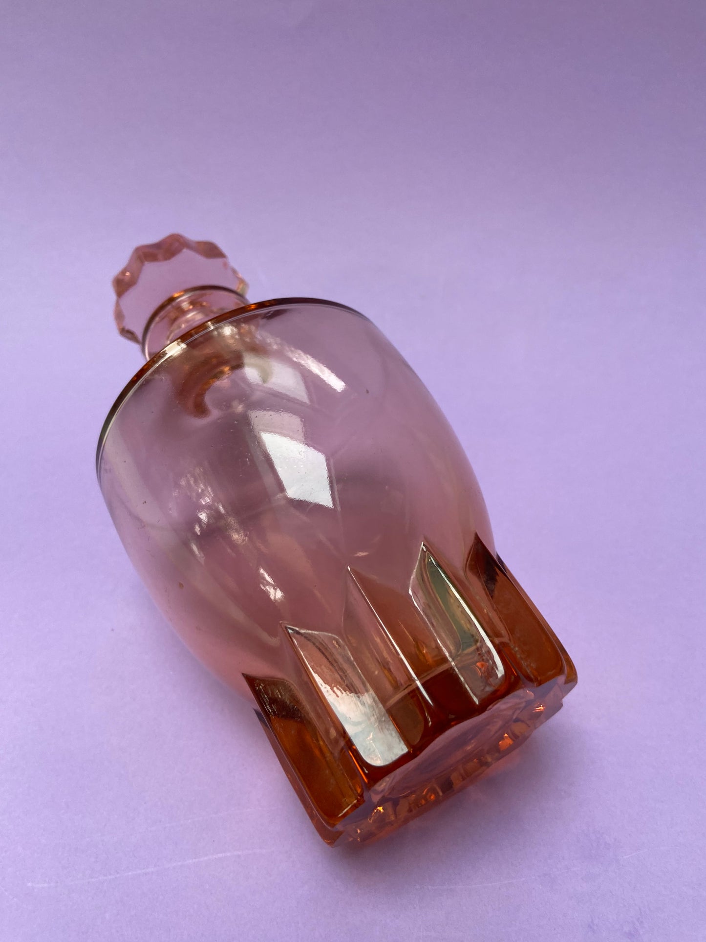 Vintage pink glass carafe