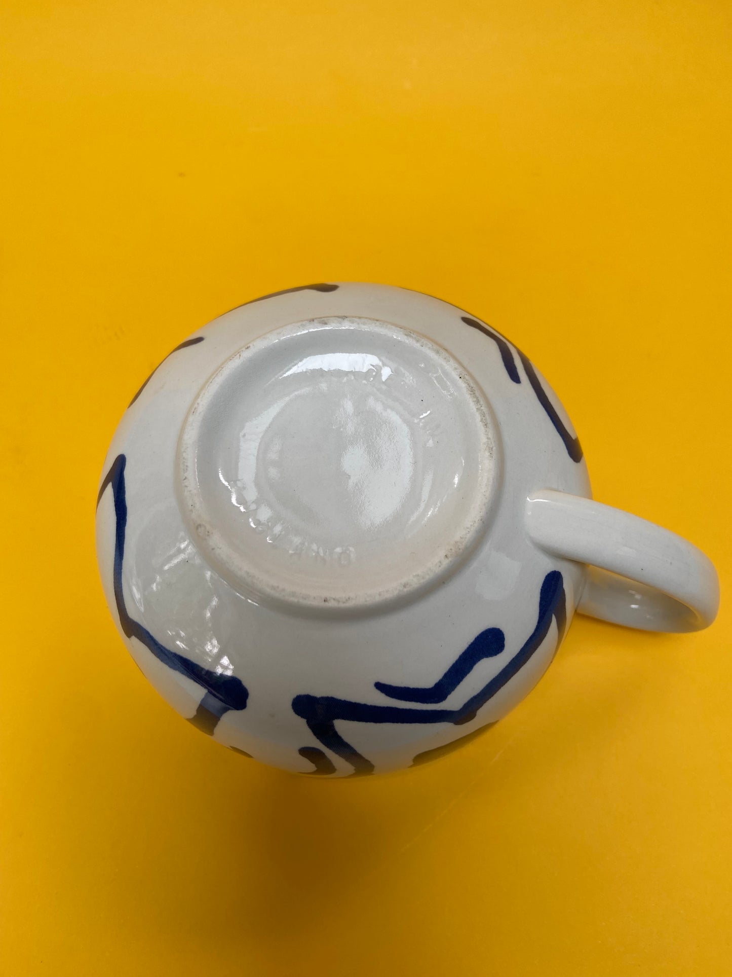 Large cup with saucer FLEURS blue/white