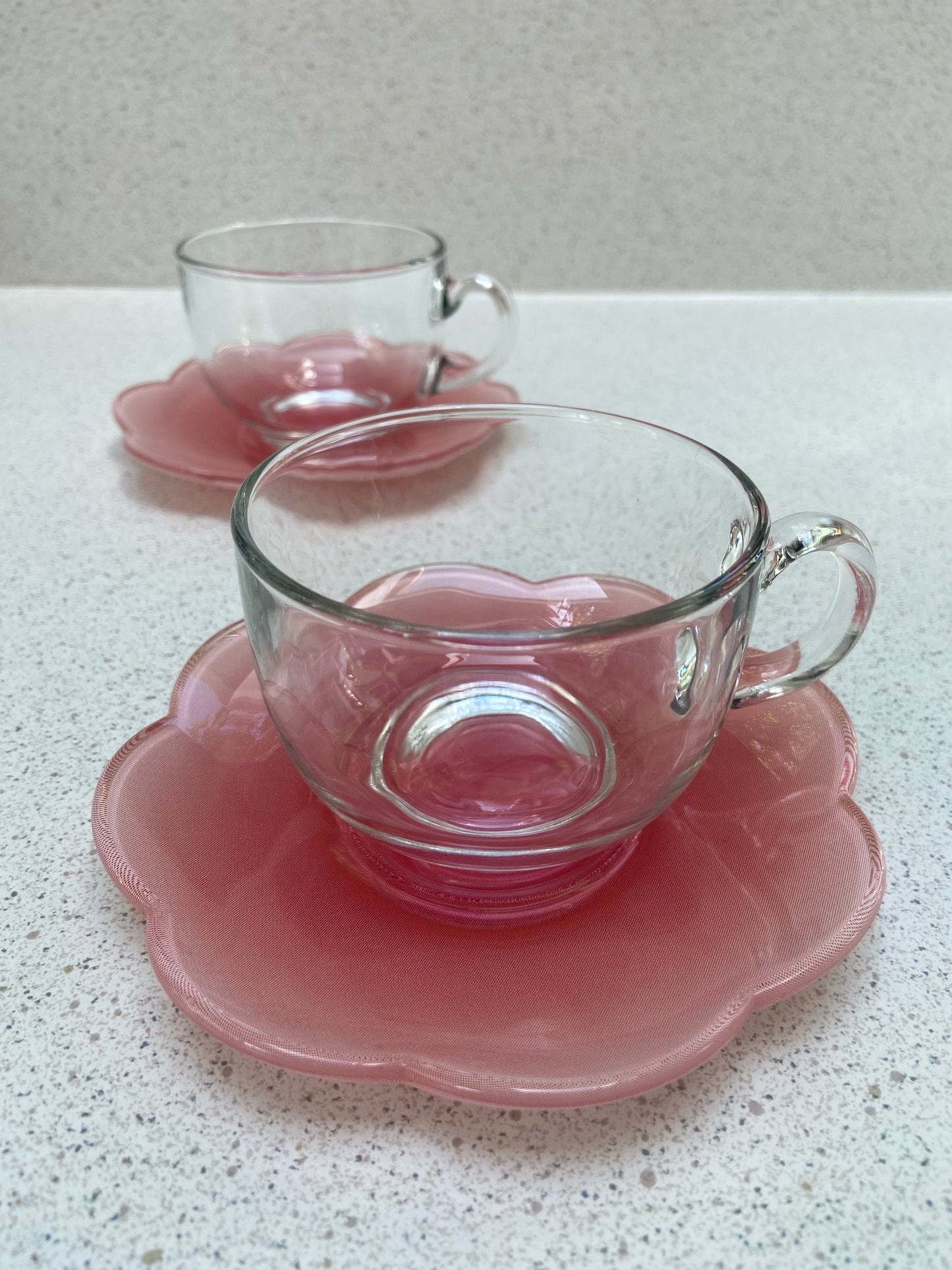 Ensemble tasse et sous tasse Fleur rose ARC