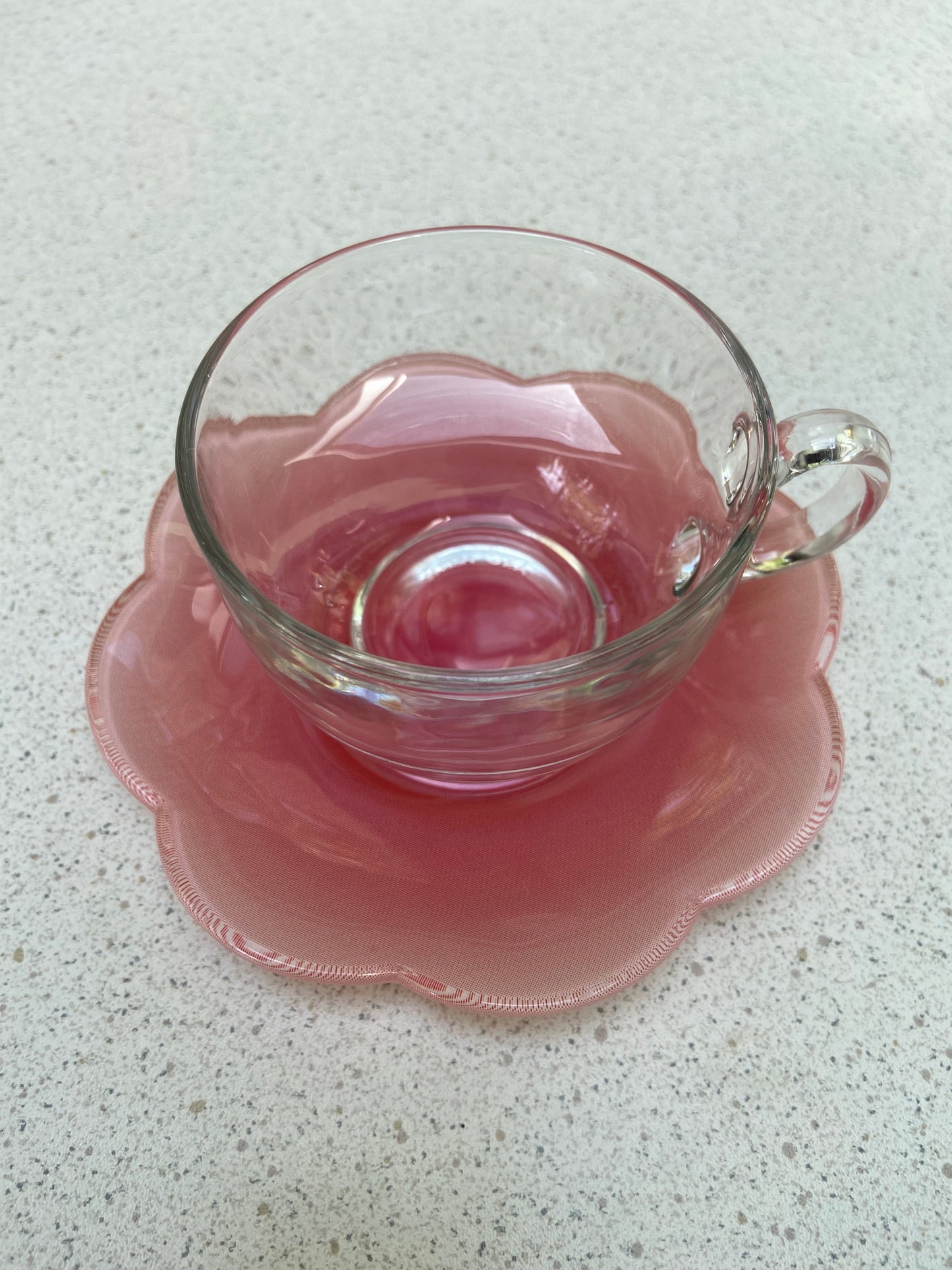 Ensemble tasse et sous tasse Fleur rose ARC