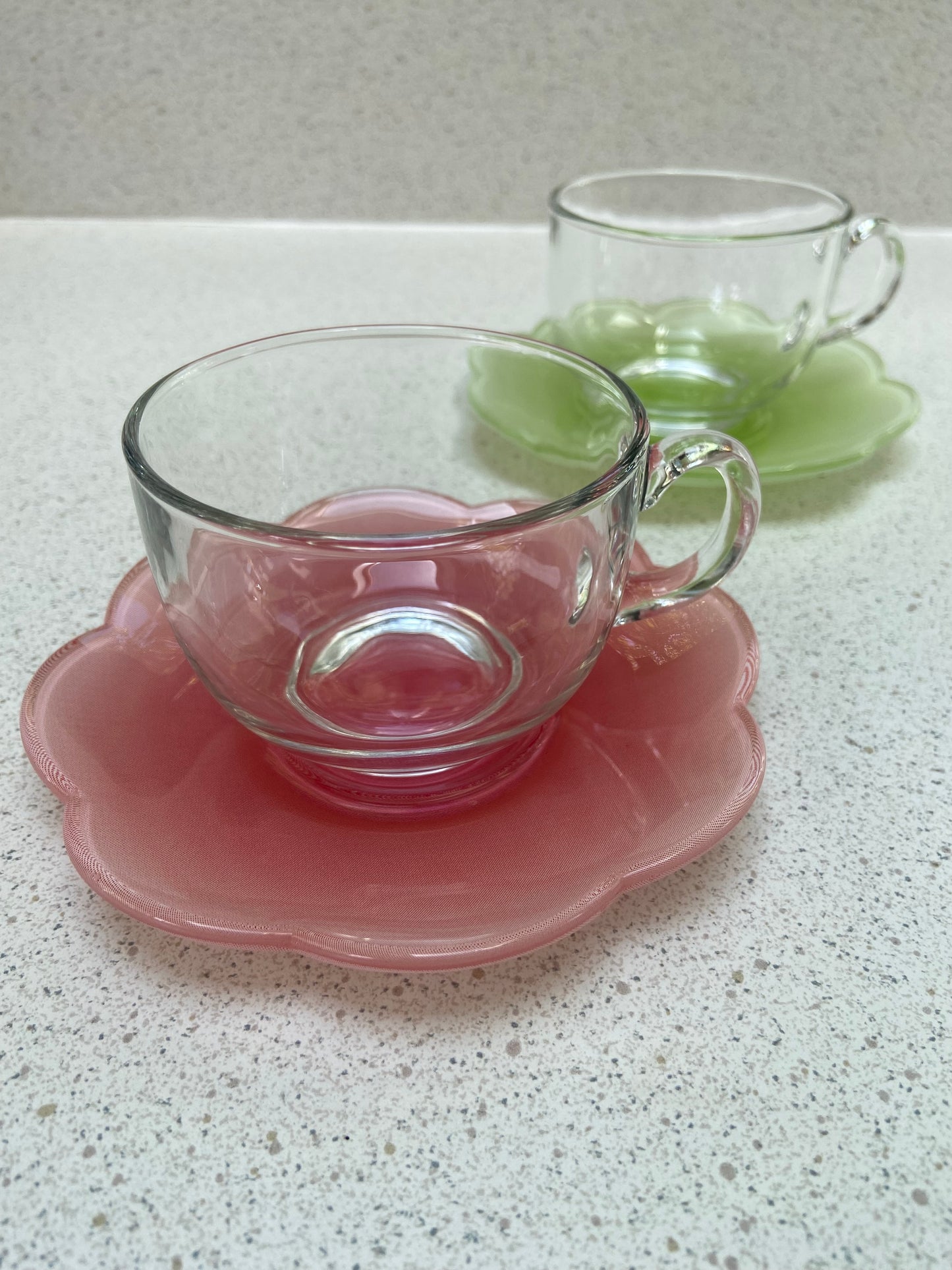 ARC Green Flower Cup and Saucer Set