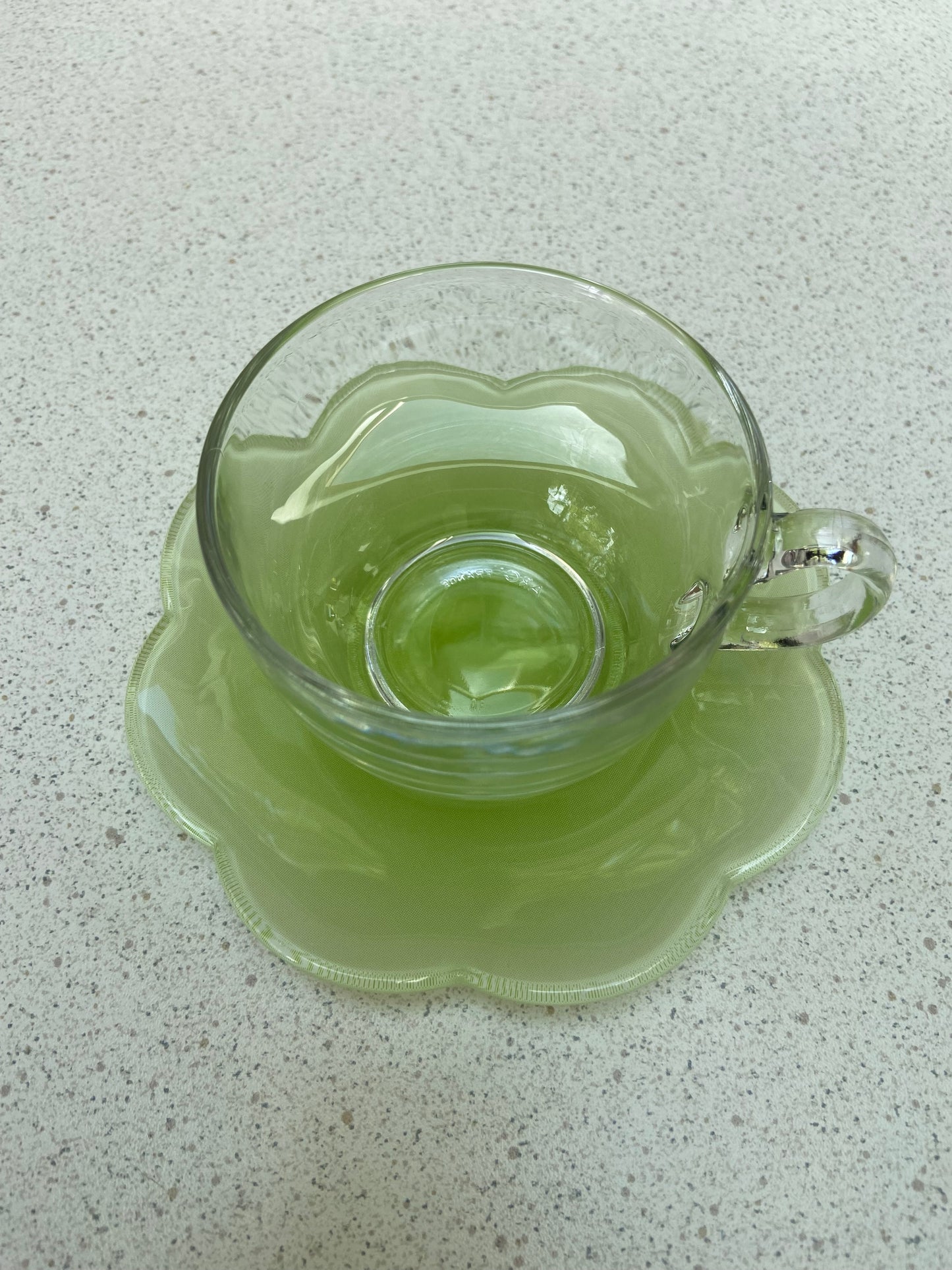 ARC Green Flower Cup and Saucer Set