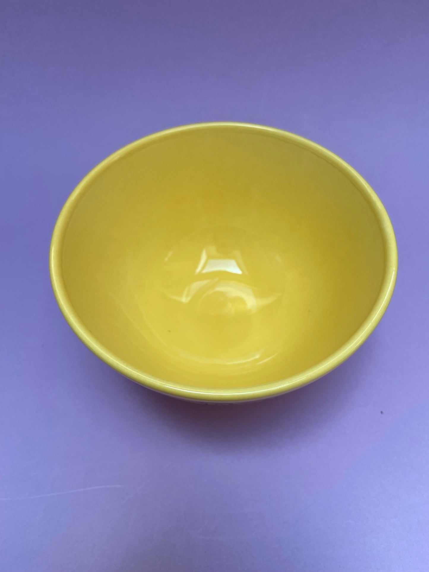 Vintage bowl HELLO pastel YELLOW