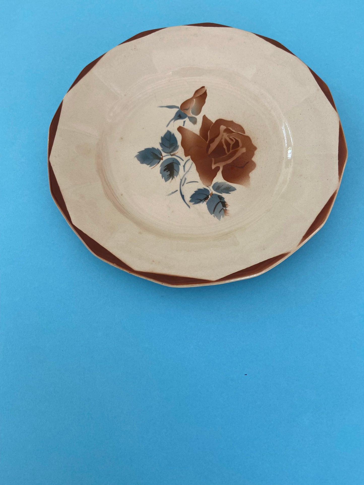 Digoin Sarreguemines flat plate with ROSES motif