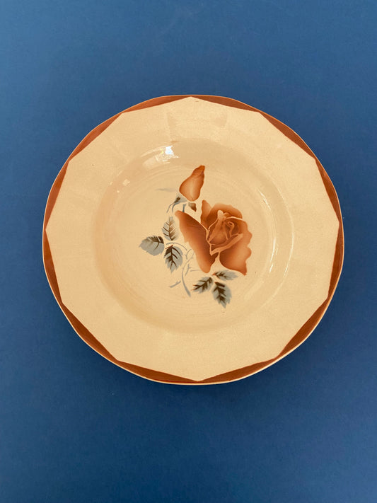 Digoin Sarreguemines deep plate with ROSES motif