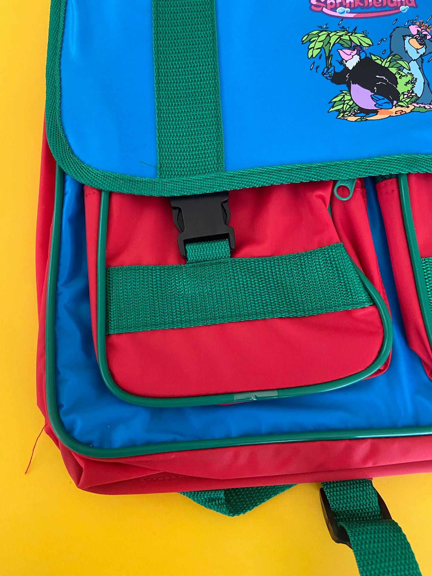 Vintage schoolbag NEW red/blue/green