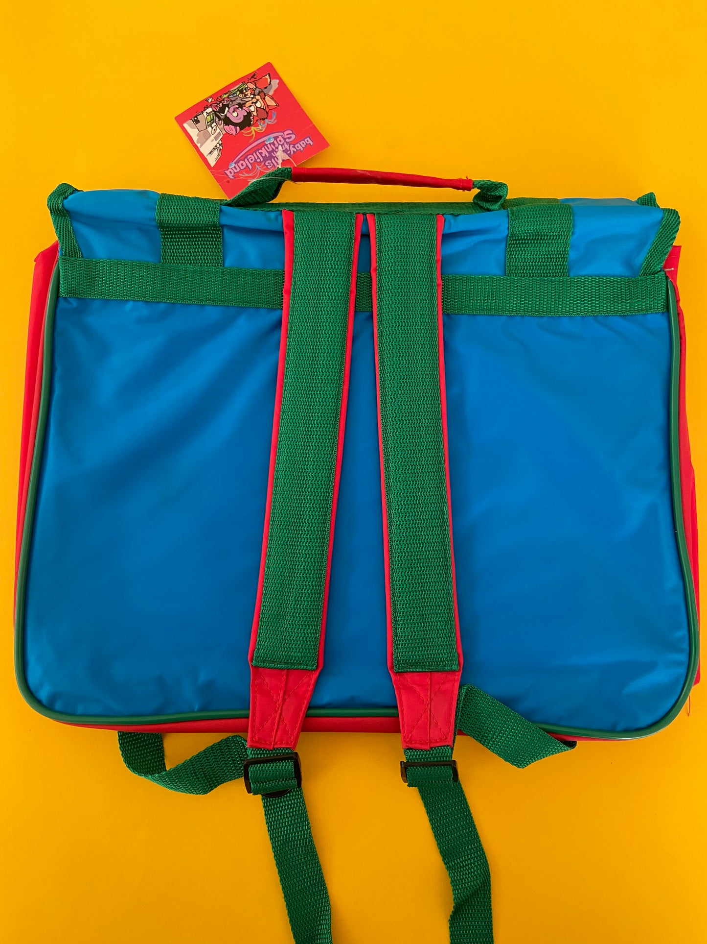 Vintage schoolbag NEW red/blue/green