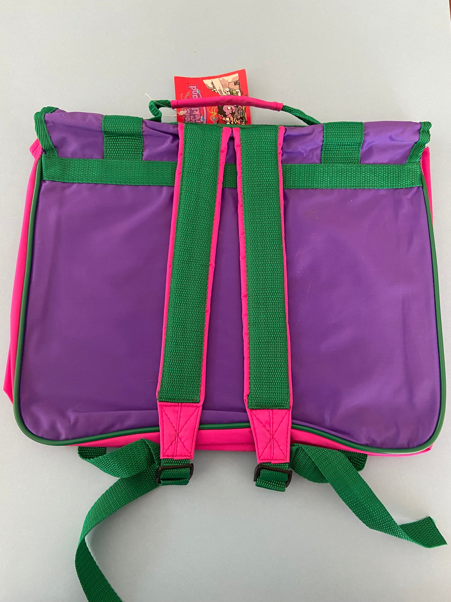 Vintage schoolbag NEW pink/purple/green