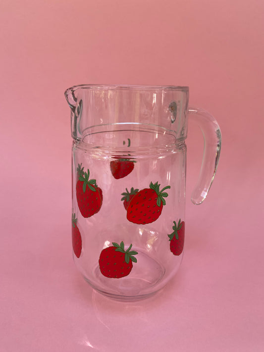 Vintage Arc carafe / pitcher STRAWBERRIES