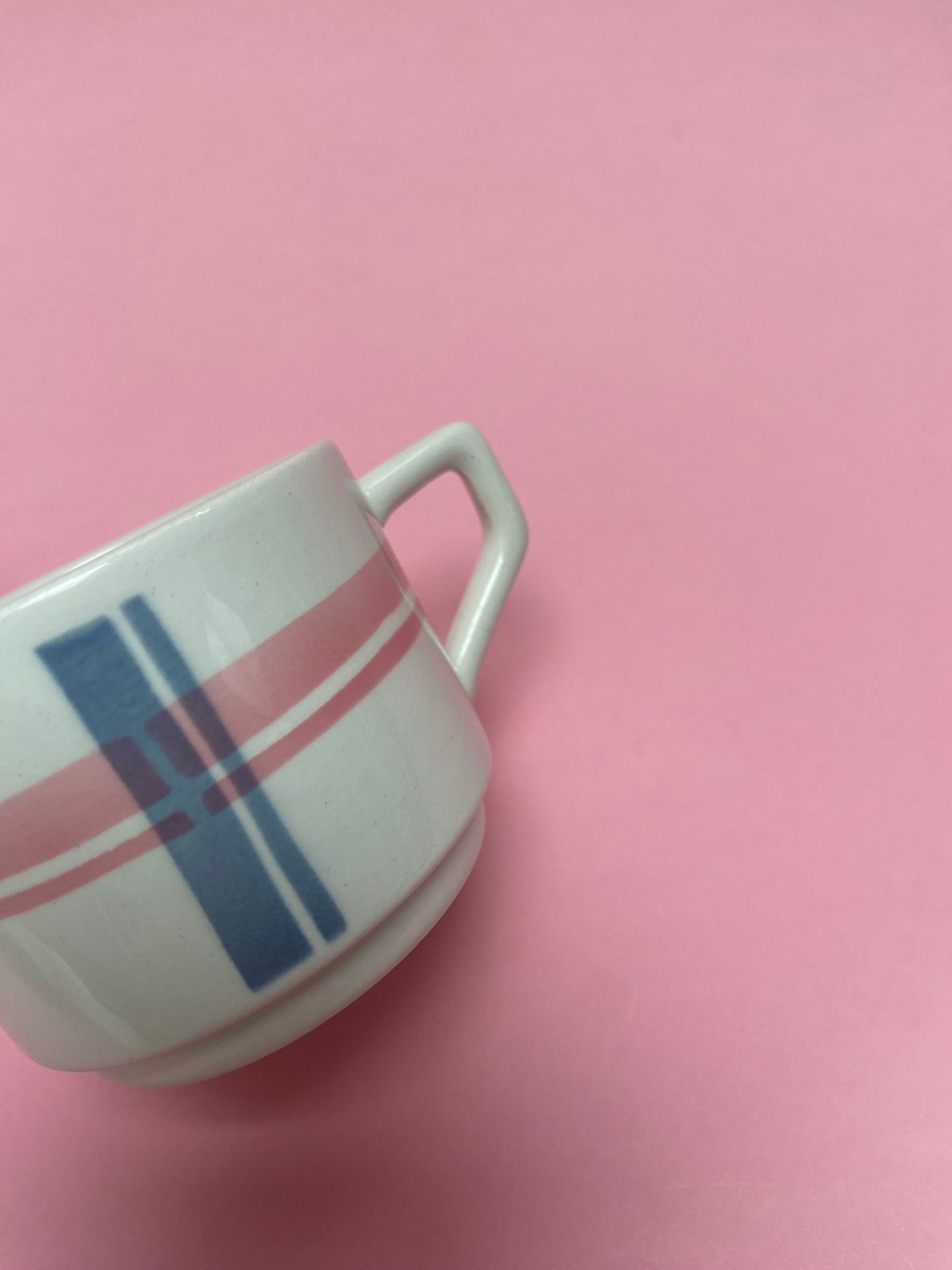 Duo espresso cups PINK/GREY lines