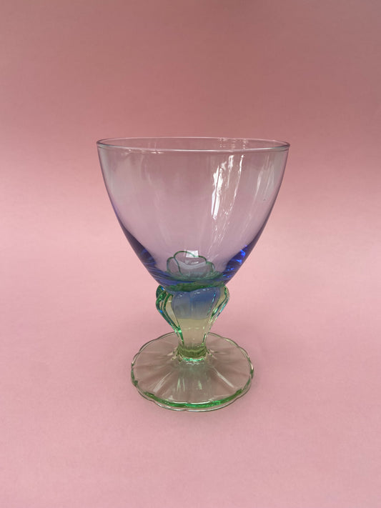 Coupe à glace ou cocktail verre teinté BLEU/VERT