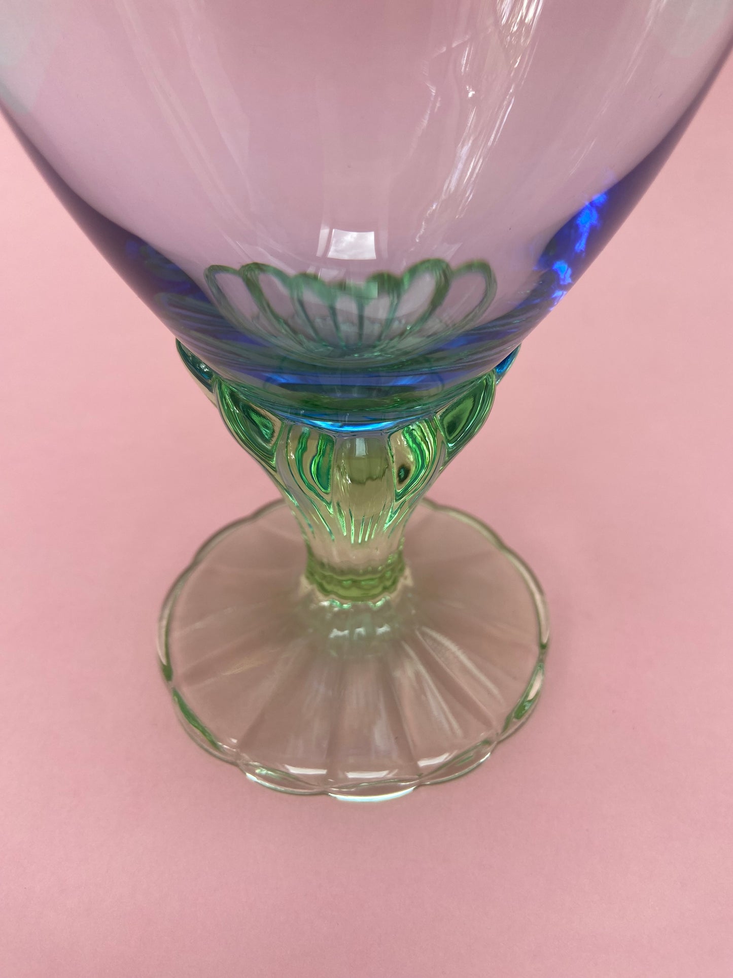 BLUE/GREEN tinted glass ice cream or cocktail cup