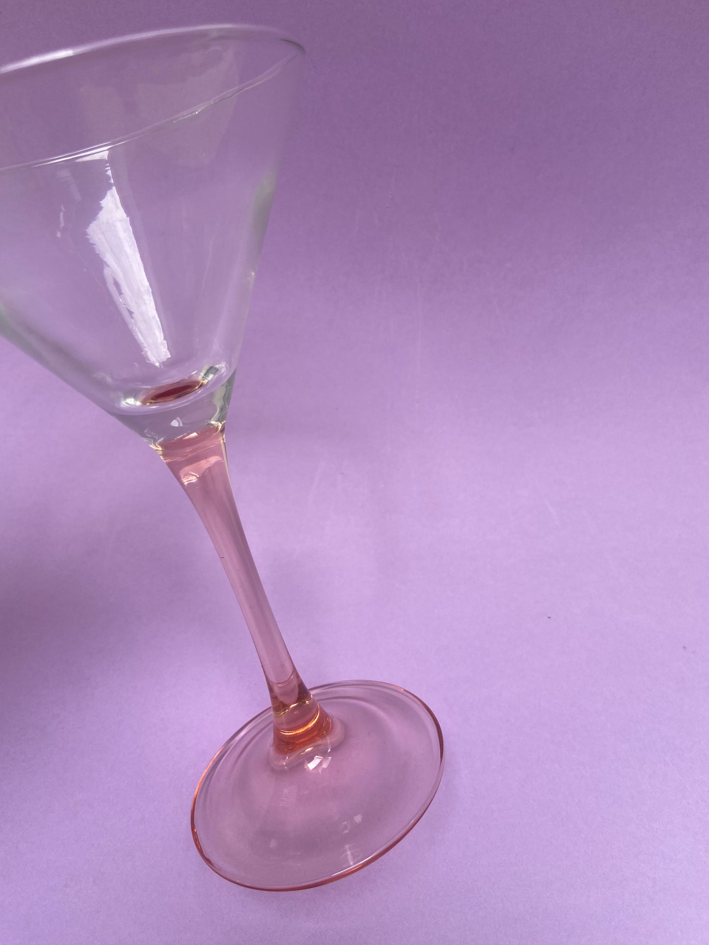 PINK Stemmed Martini Glass