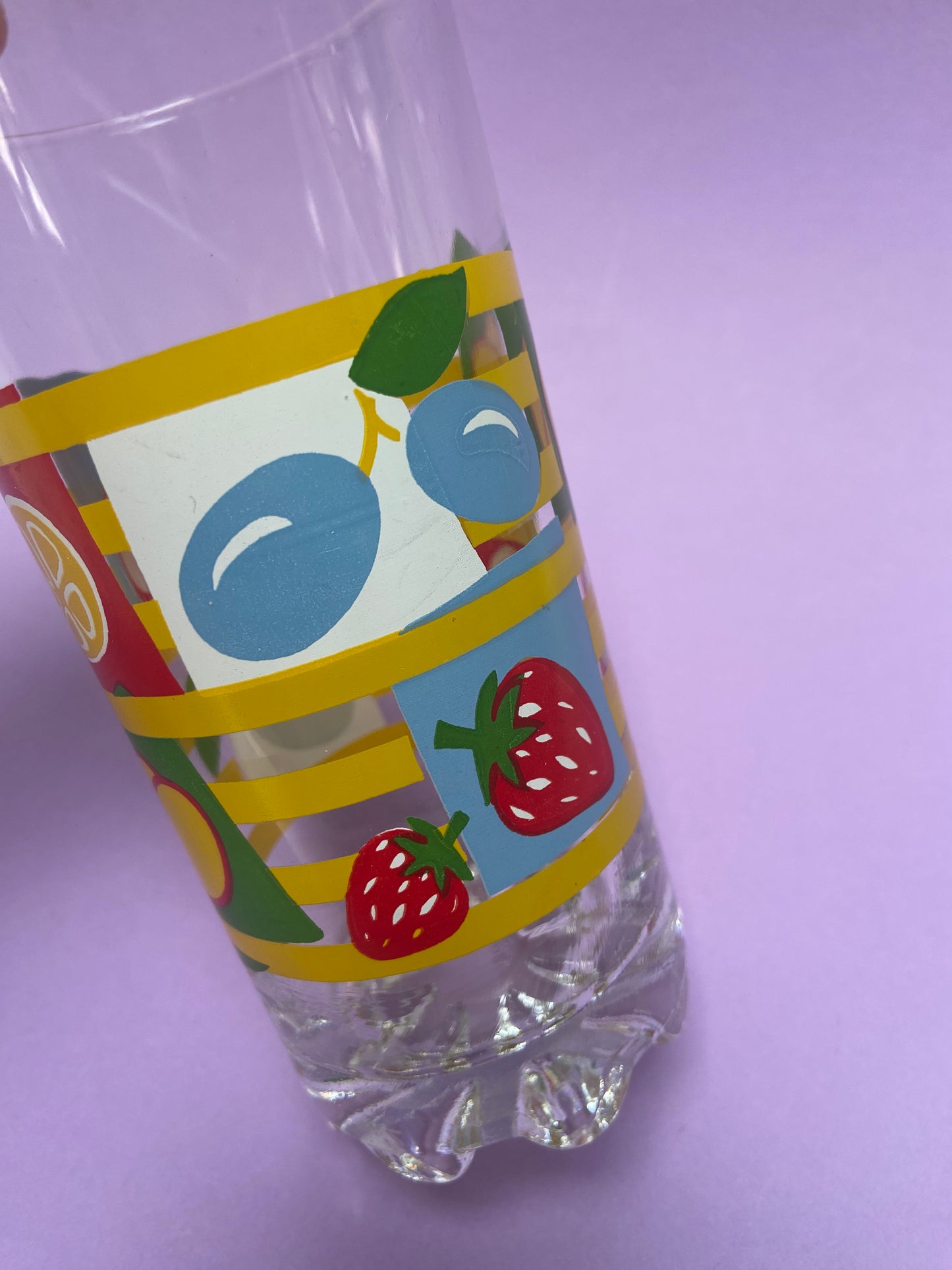 Set of 2 juice glasses with FRUITS motif