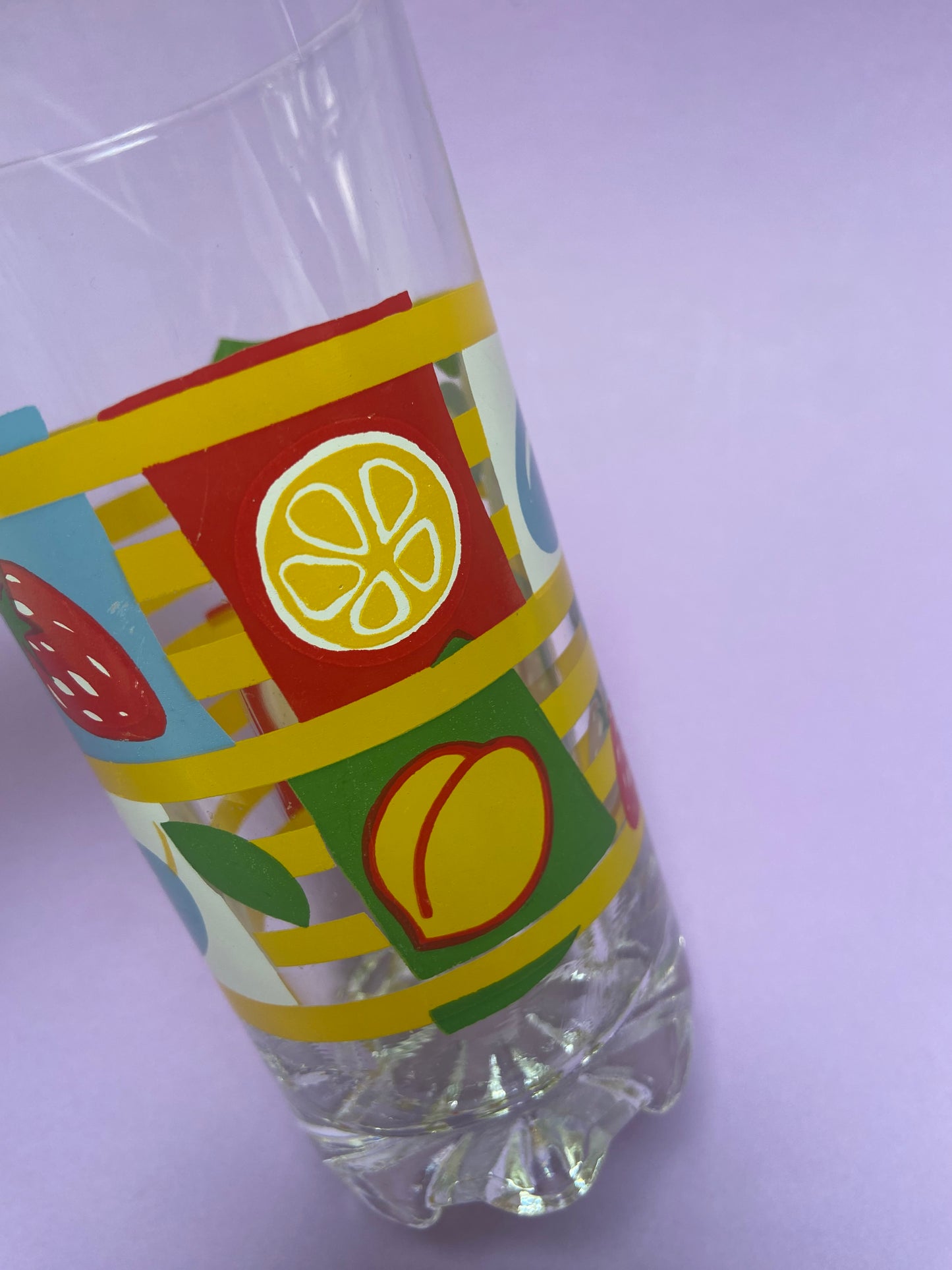 Set of 2 juice glasses with FRUITS motif