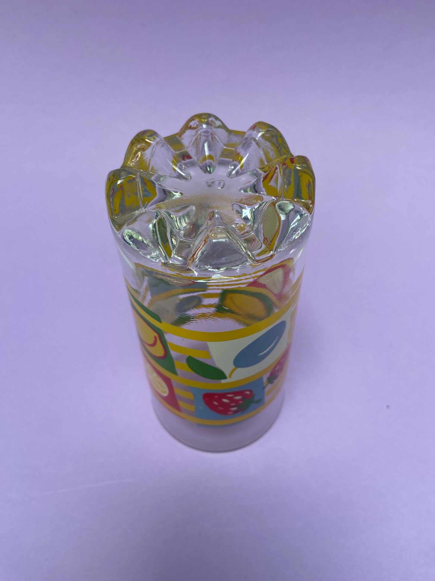 Set of 2 juice glasses with FRUITS motif