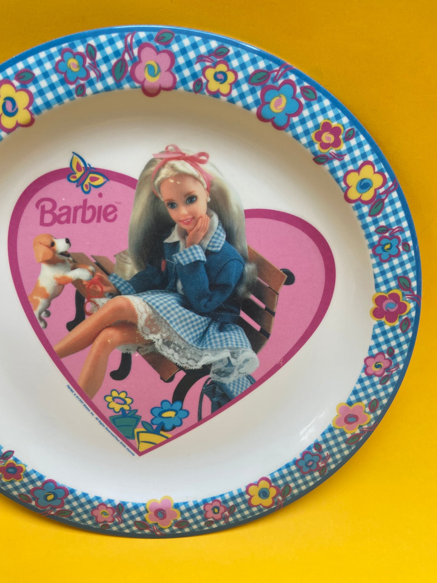 BARBIE plastic plate and bowl set