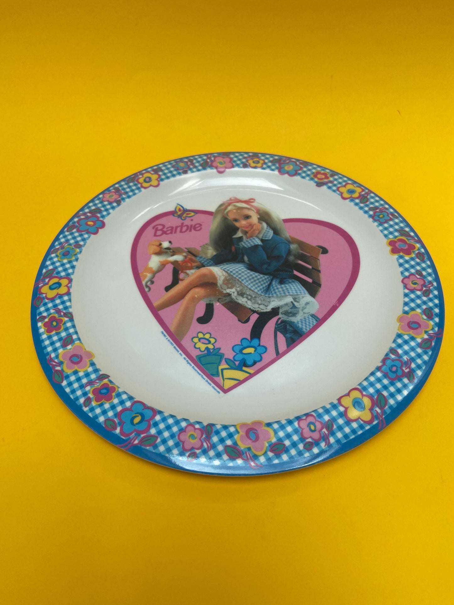 BARBIE plastic plate and bowl set