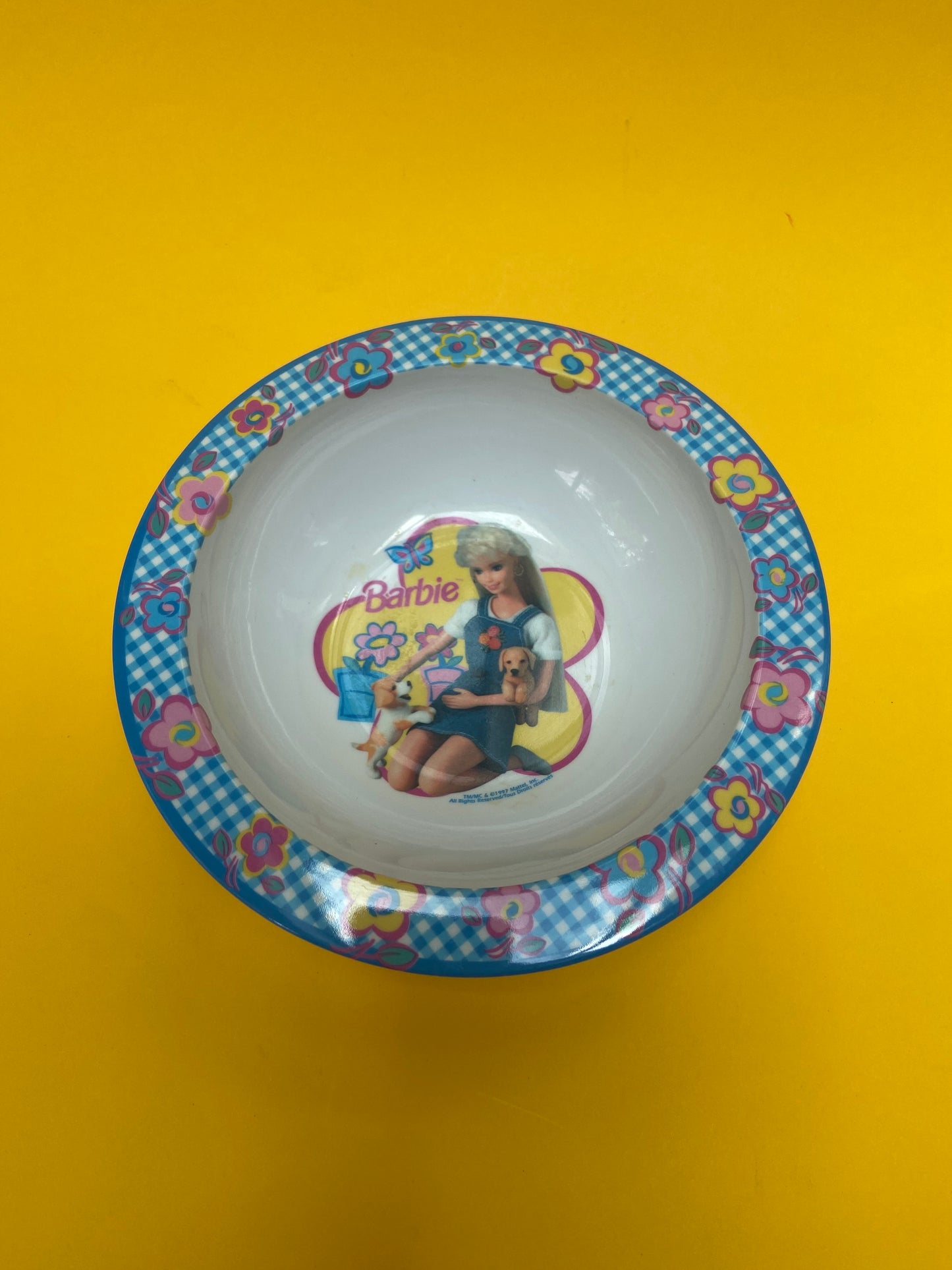 BARBIE plastic plate and bowl set