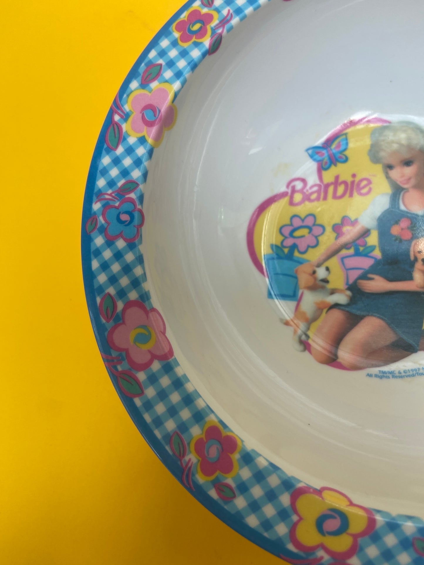 BARBIE plastic plate and bowl set