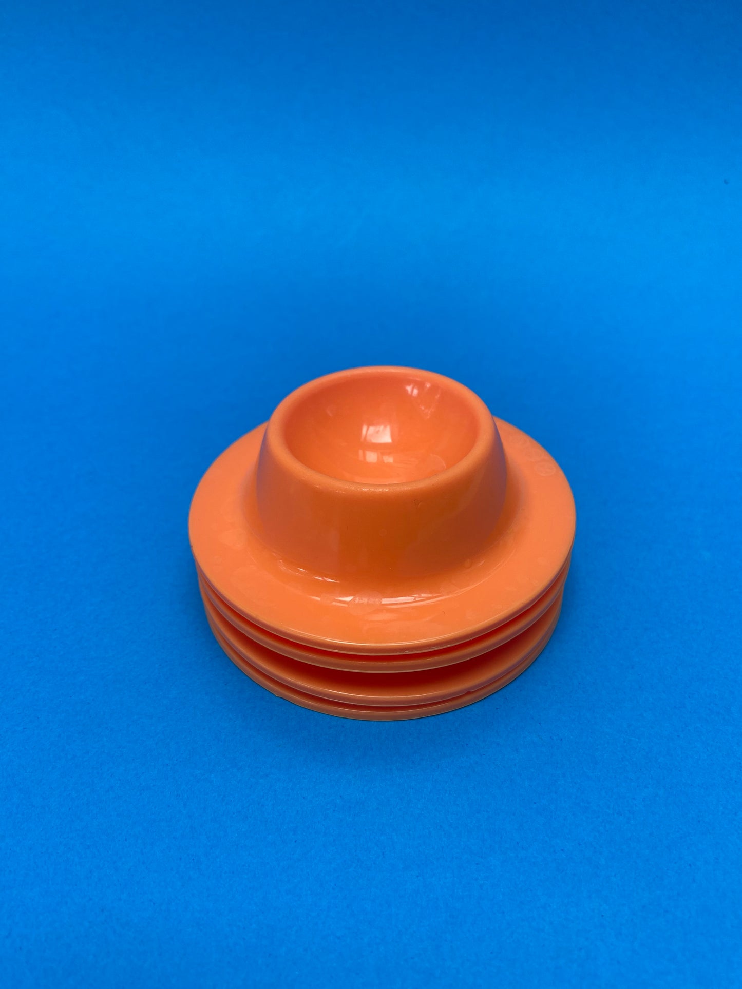 Set of 4 ORANGE plastic egg cups