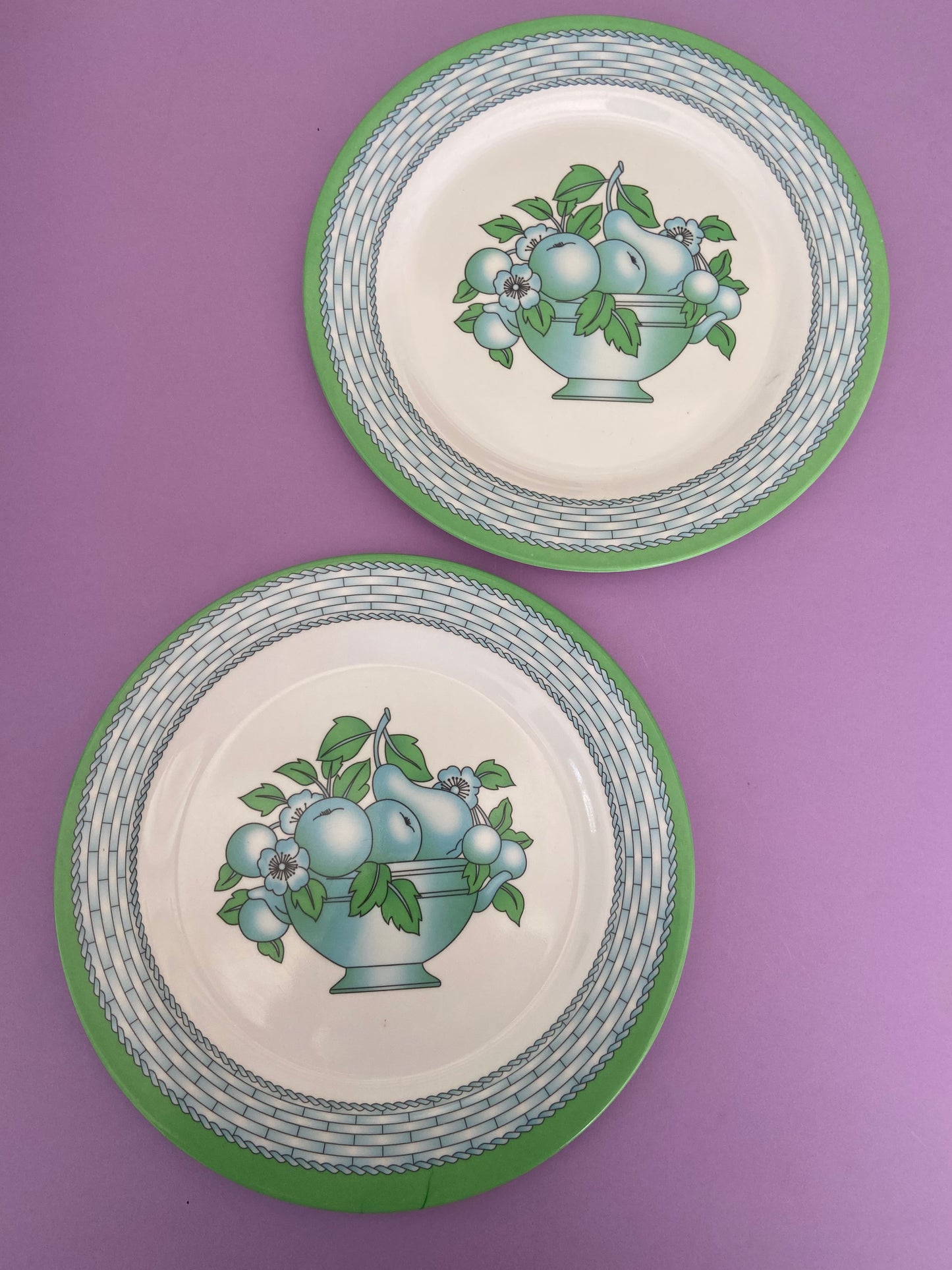 Set of two melamine plates FRUIT CUTTER decor