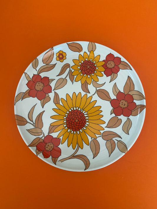 TEFAL plastic plate with floral pattern