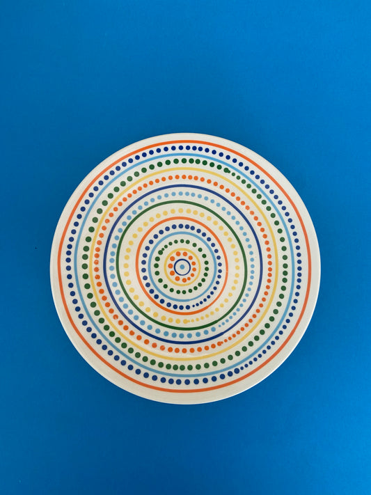 Multicolored DOTTED dessert plate