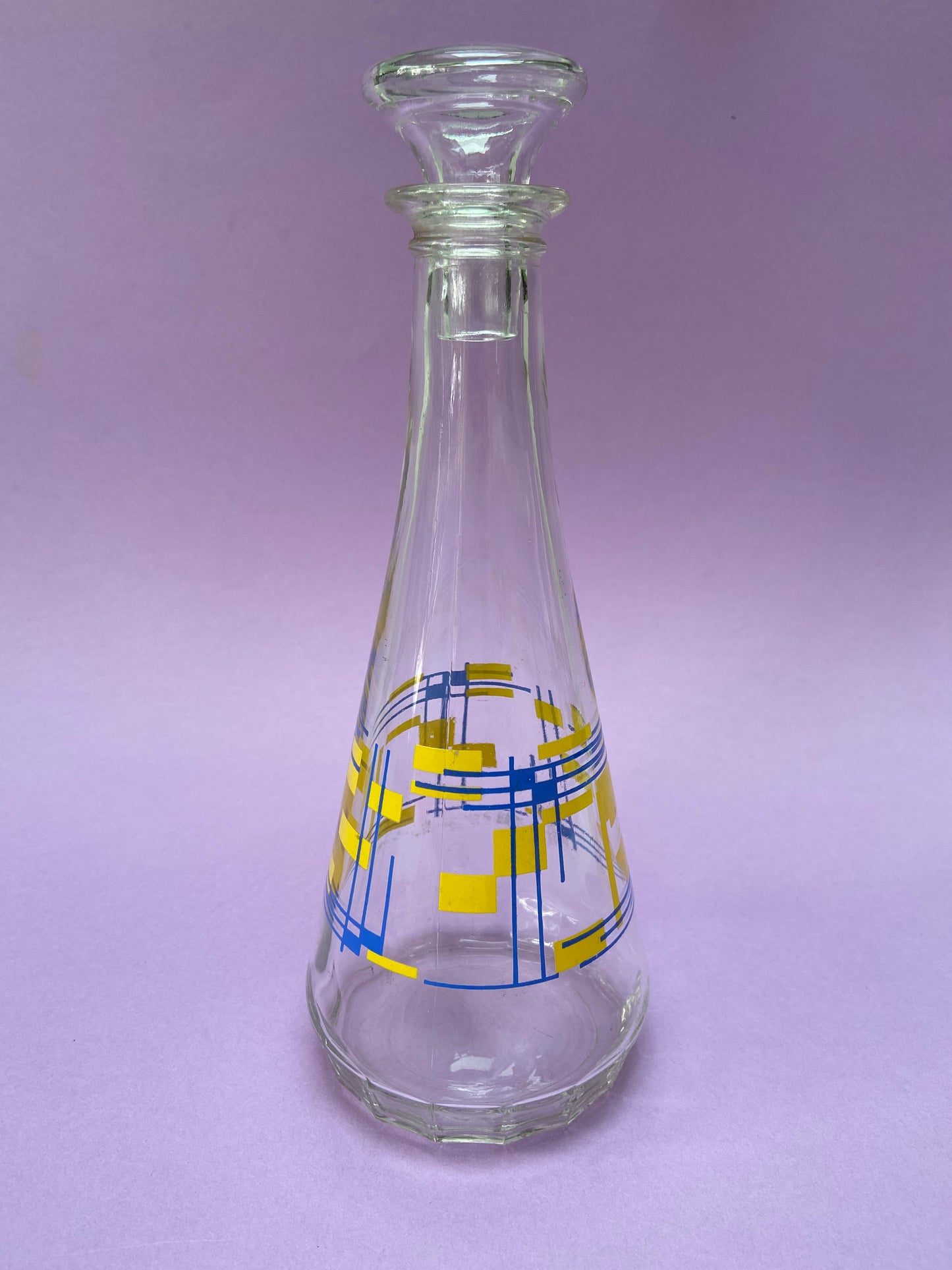 Carafe motif géométrique JAUNE/BLEU