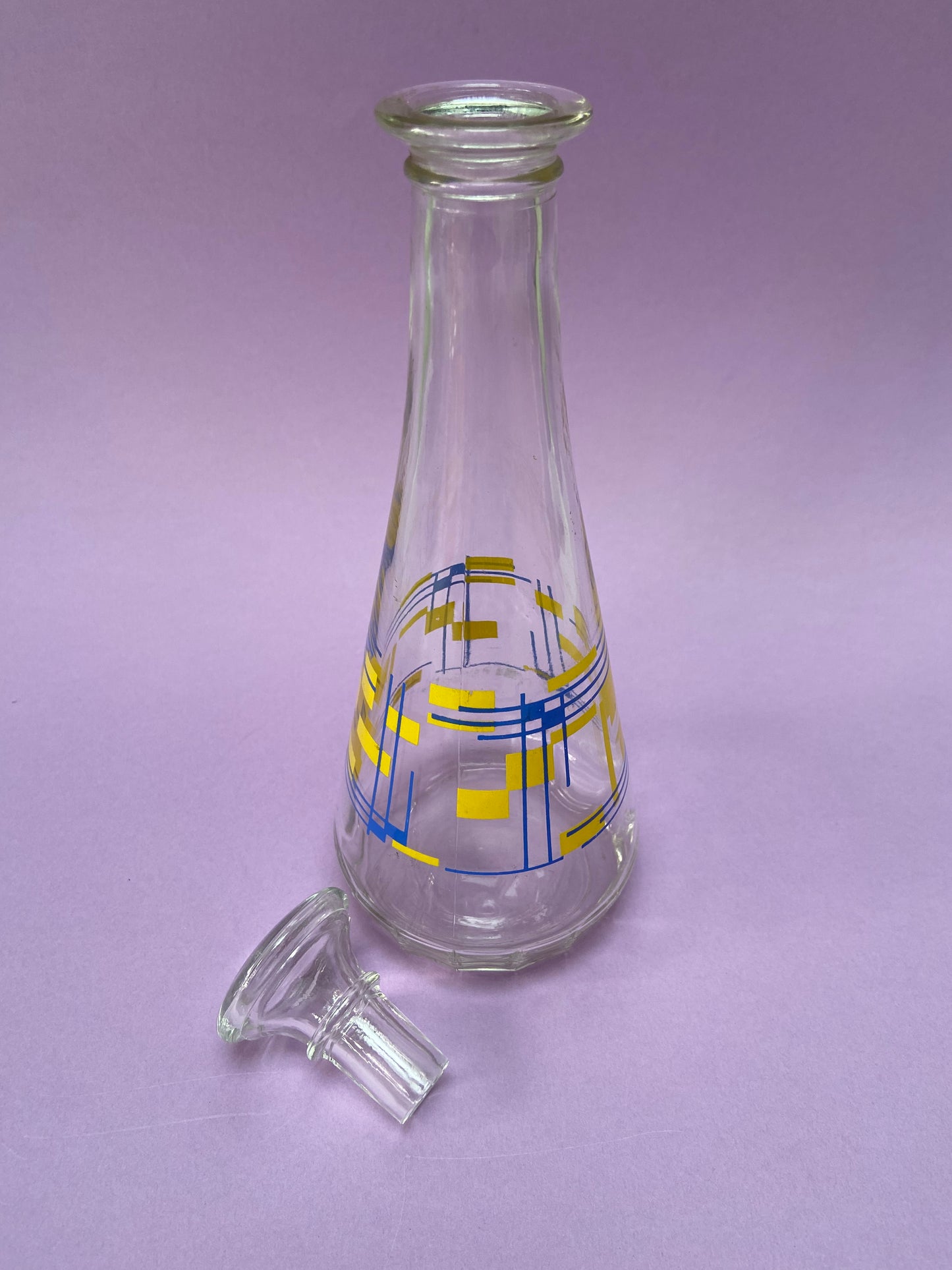 Carafe motif géométrique JAUNE/BLEU