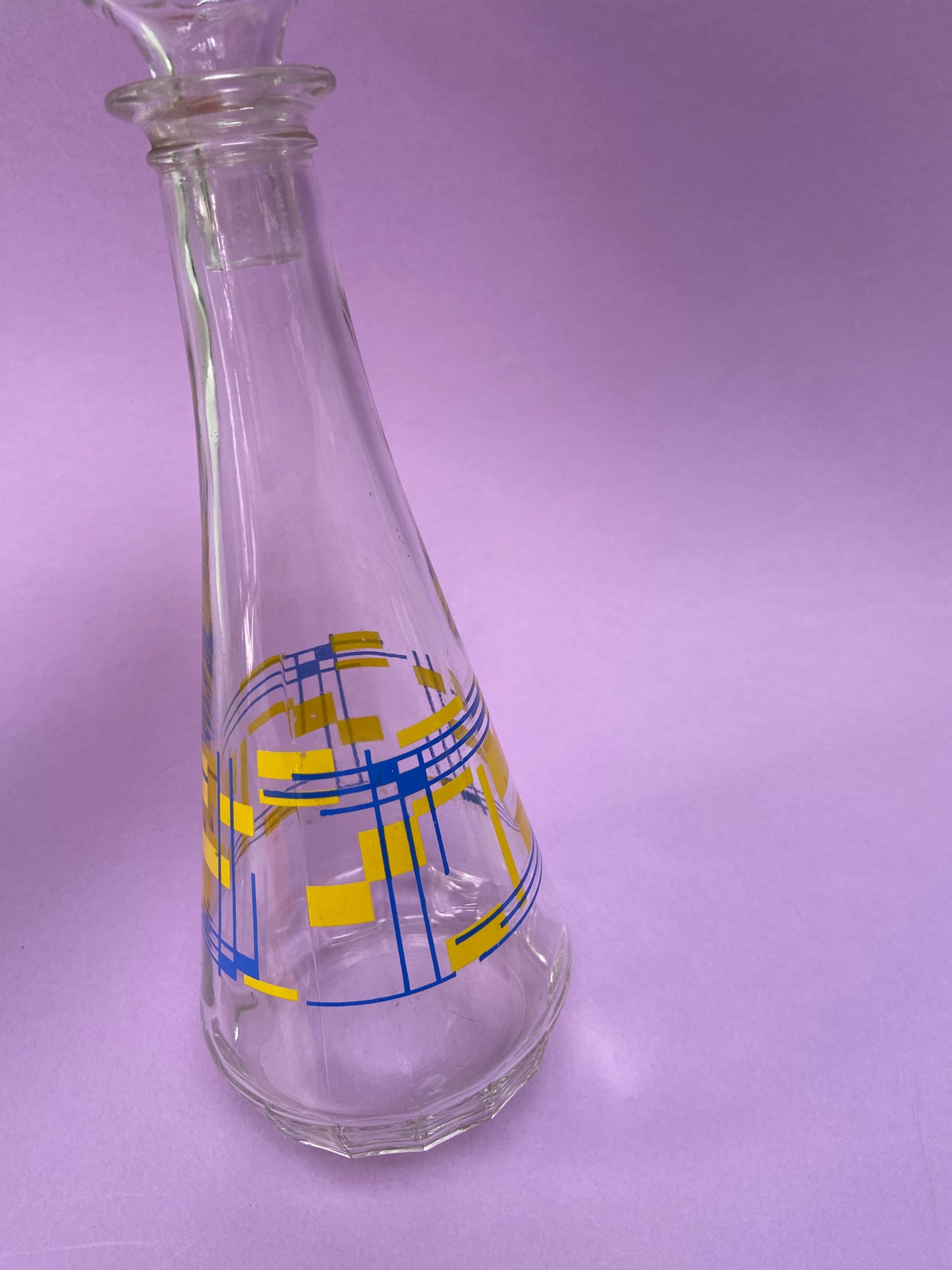 Carafe motif géométrique JAUNE/BLEU