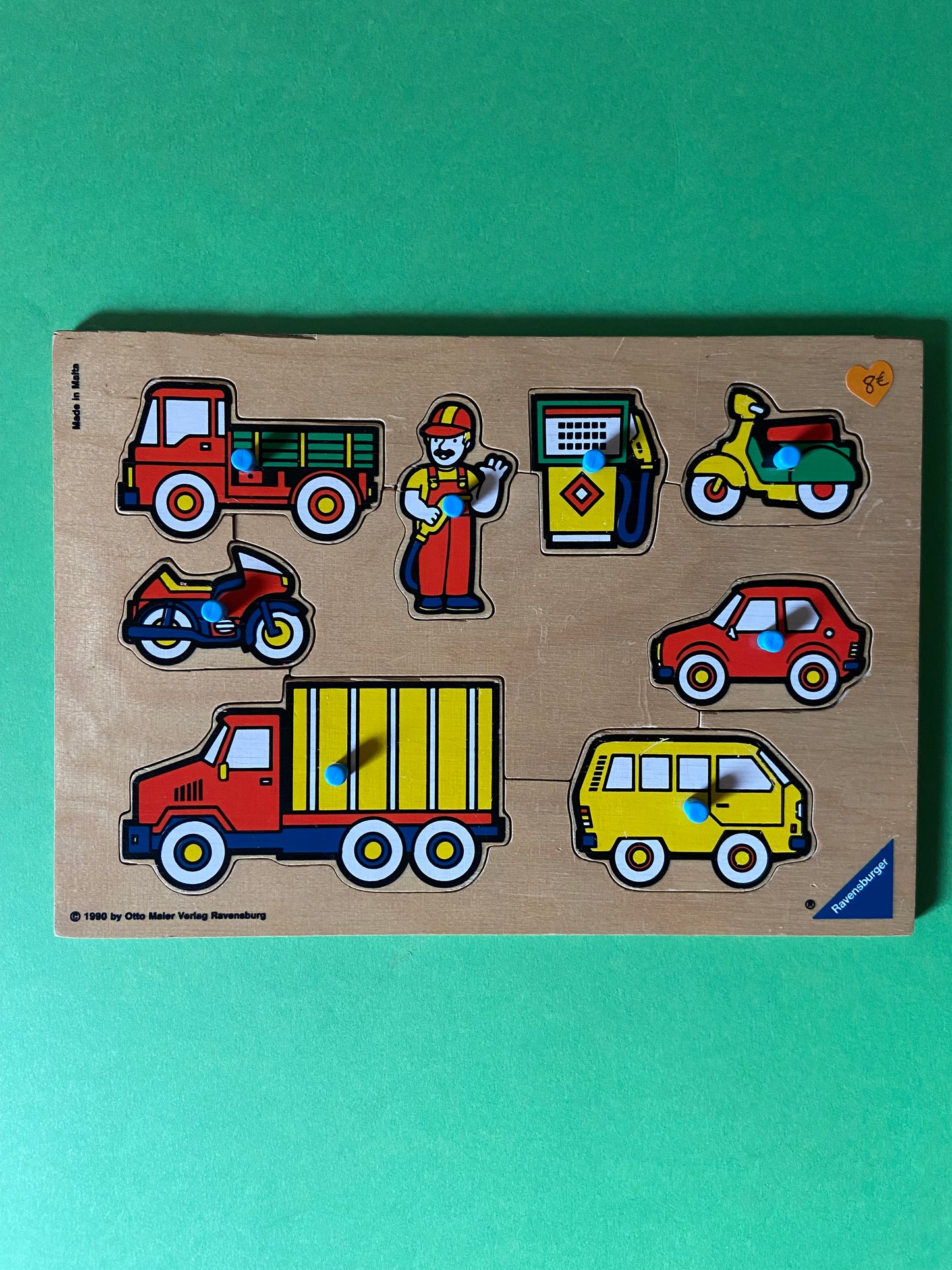 RAVENSBURGER 1990 Vehicles Wooden Puzzle