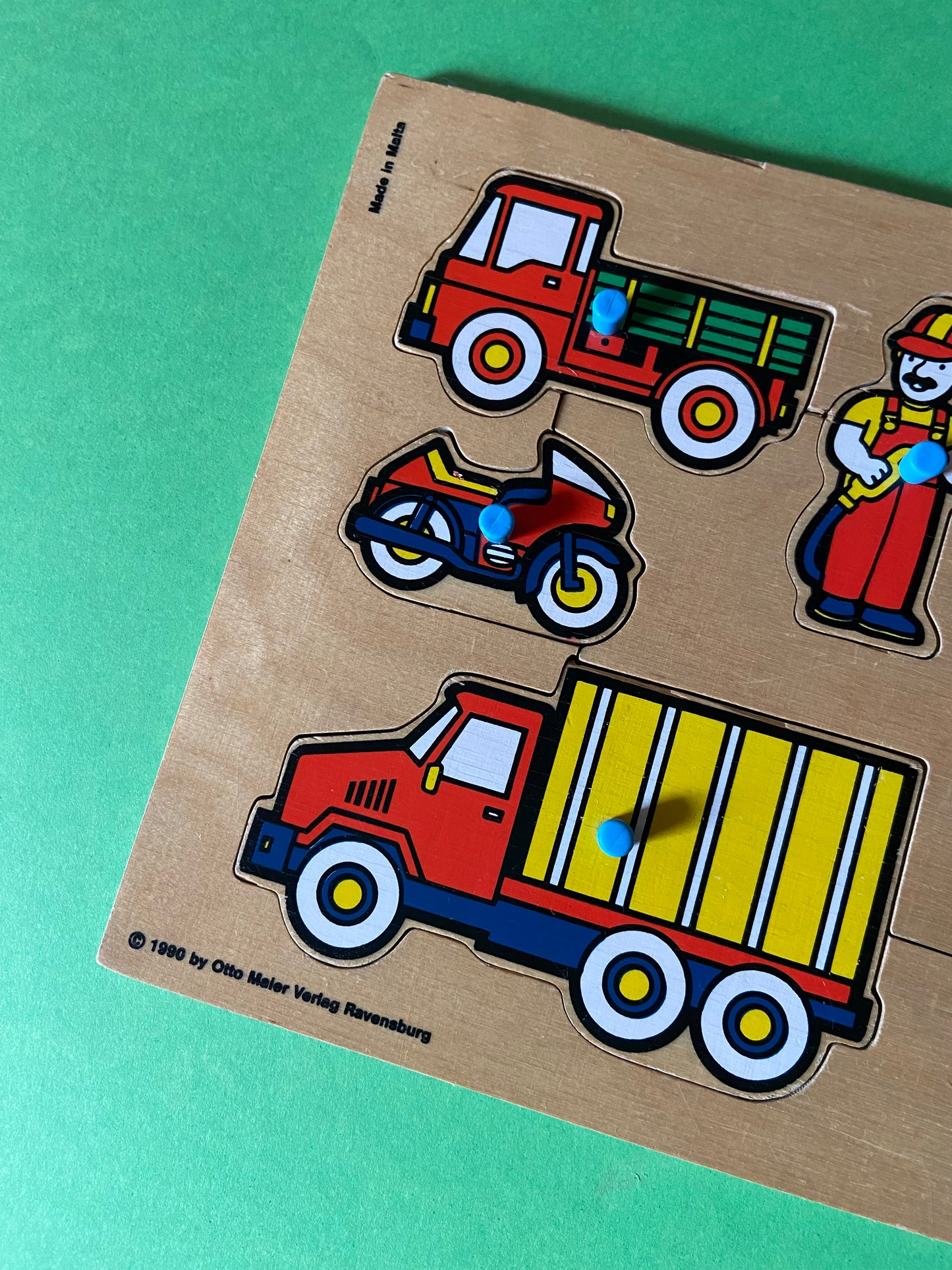 RAVENSBURGER 1990 Vehicles Wooden Puzzle