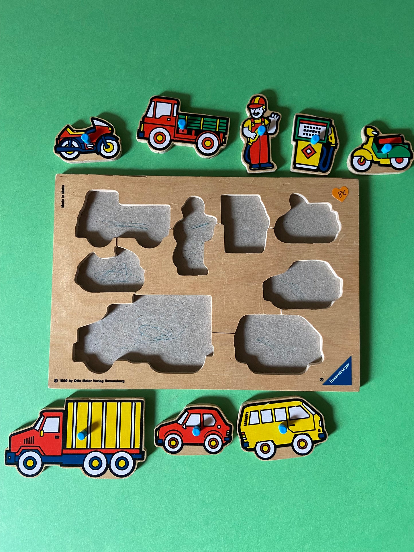 RAVENSBURGER 1990 Vehicles Wooden Puzzle