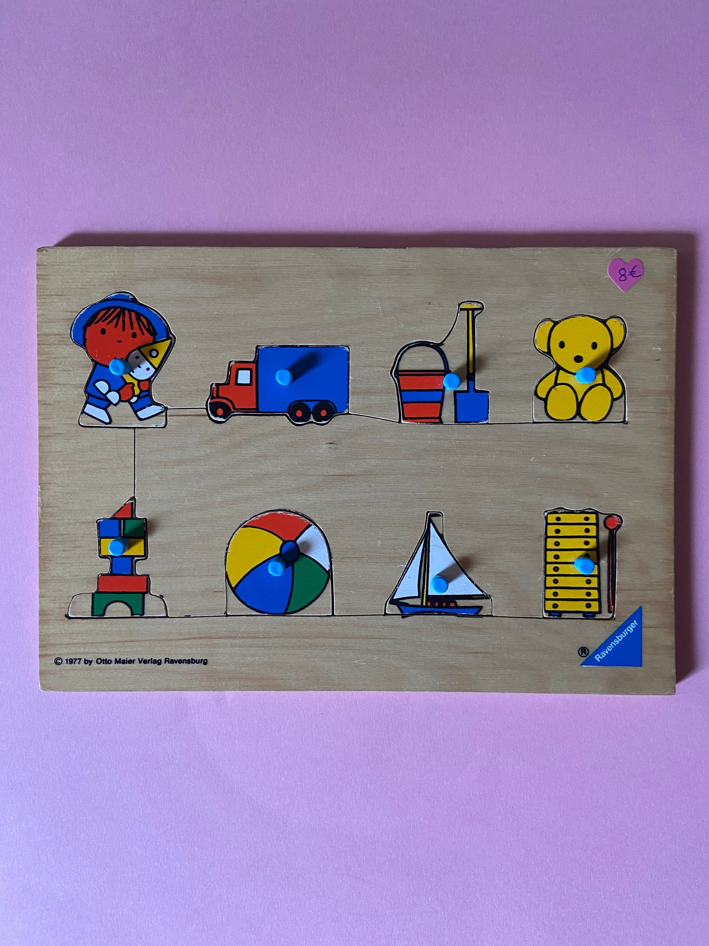 RAVENSBURGER 1977 baby wooden puzzle