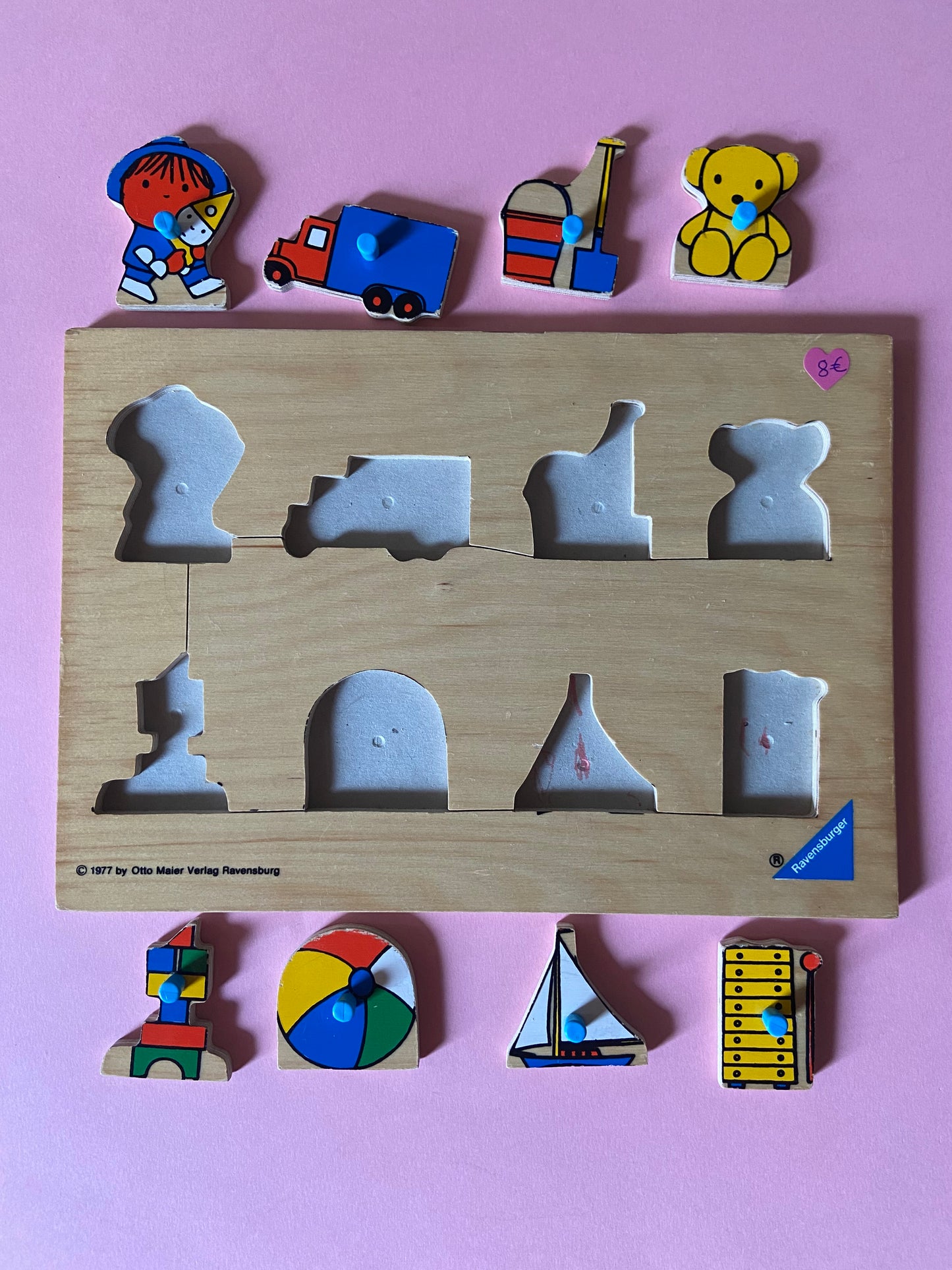 RAVENSBURGER 1977 baby wooden puzzle