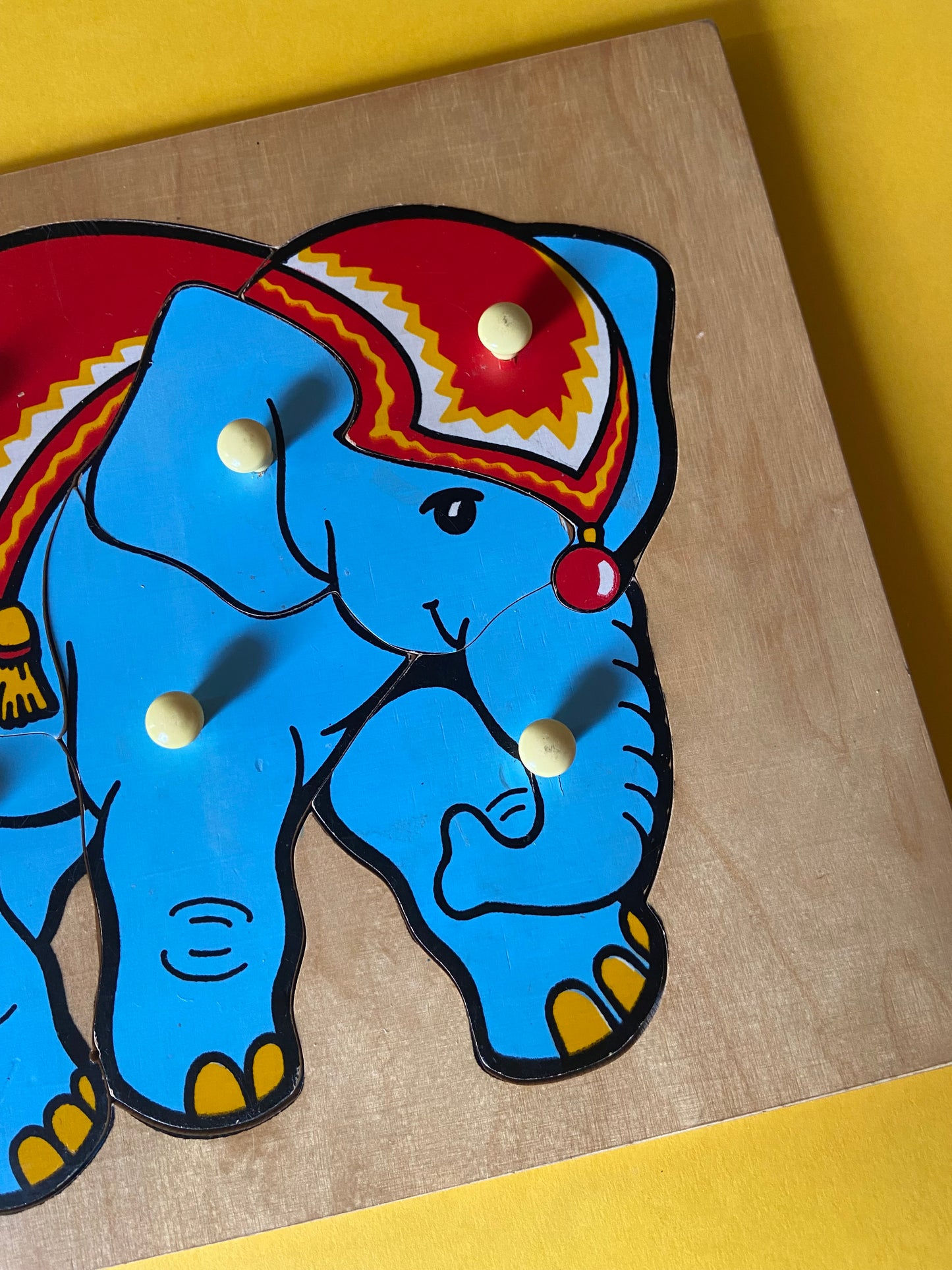 6 piece wooden puzzle BLUE ELEPHANT