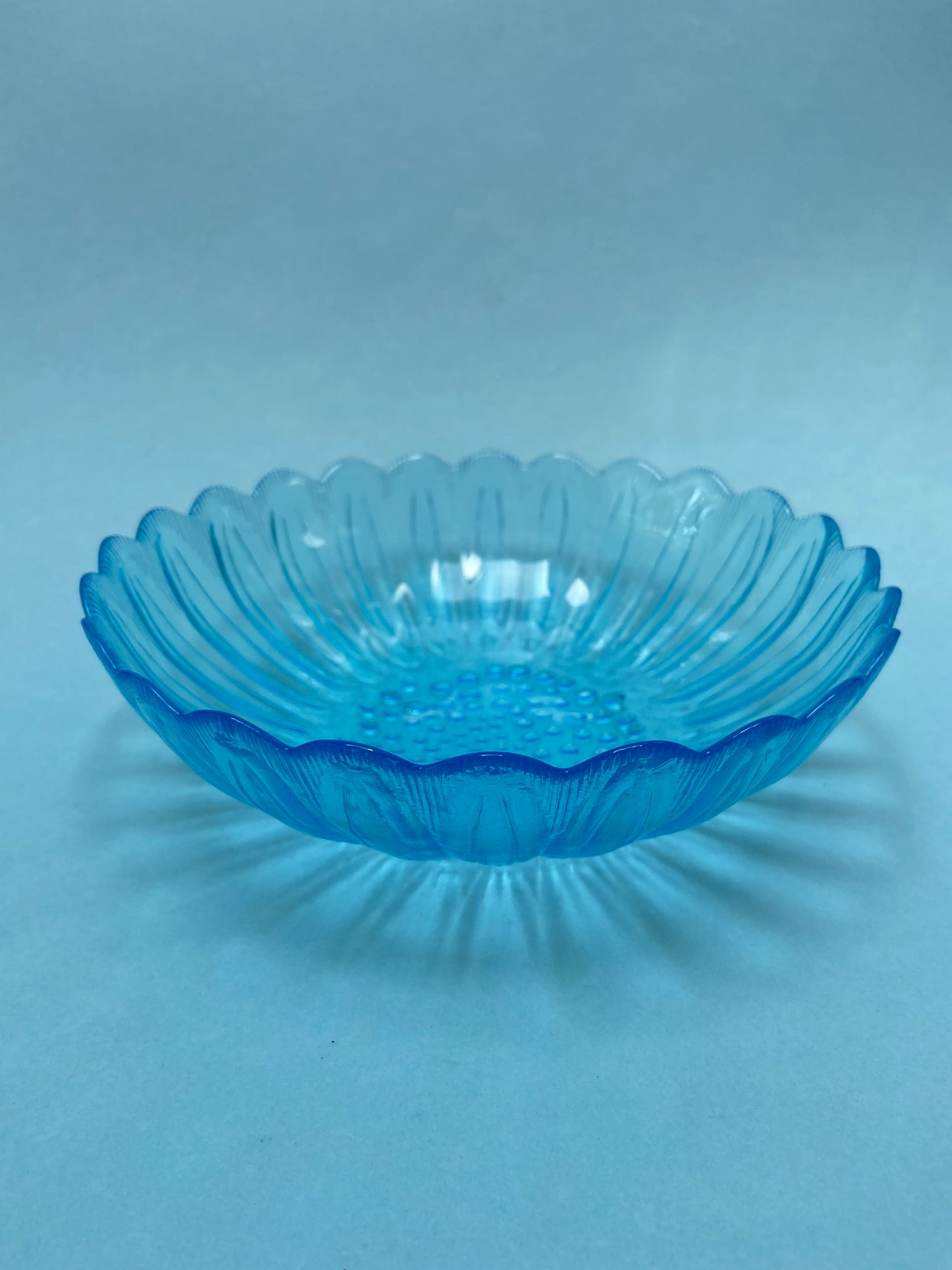 Small salad bowl or large blue glass bowl