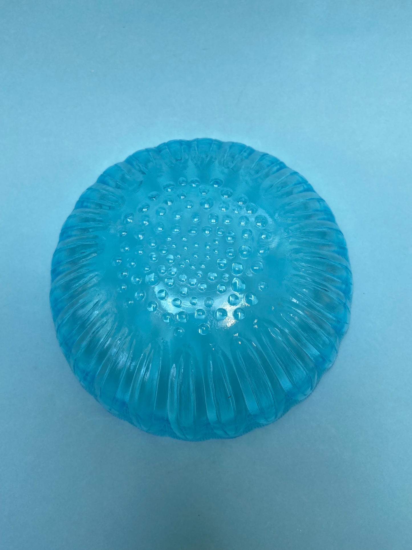 Small salad bowl or large blue glass bowl