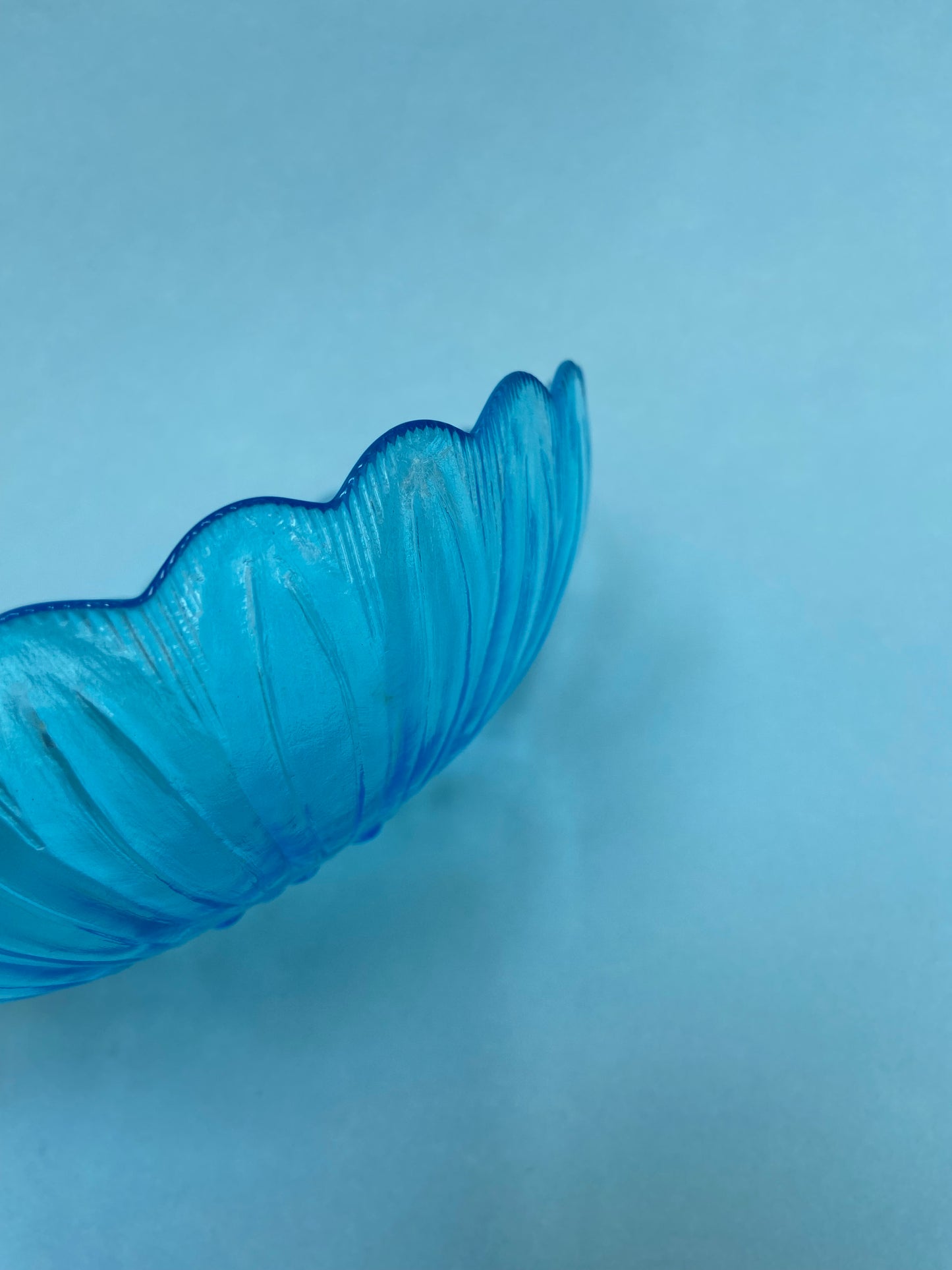 Small salad bowl or large blue glass bowl