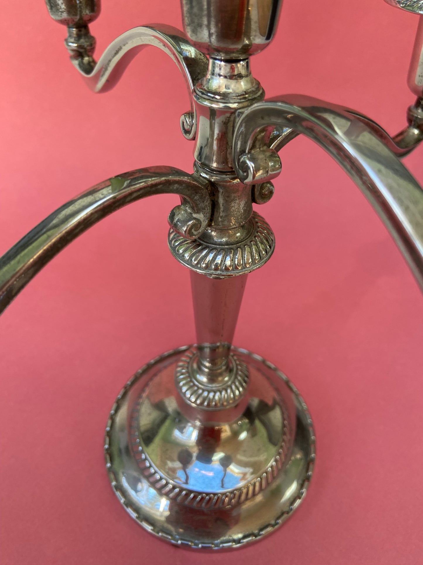 Vintage 5-branch silver metal candlestick