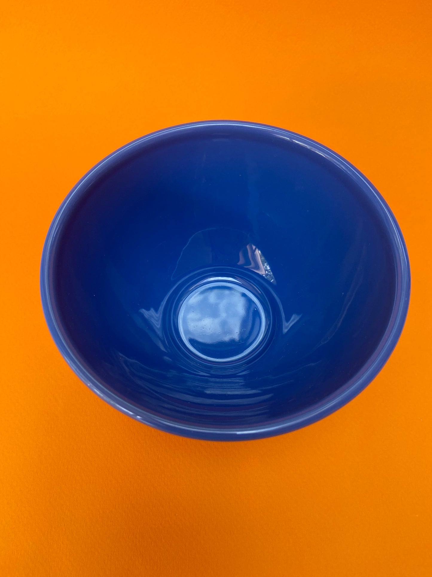 Grand bol céramique bleu SPIRALE orange