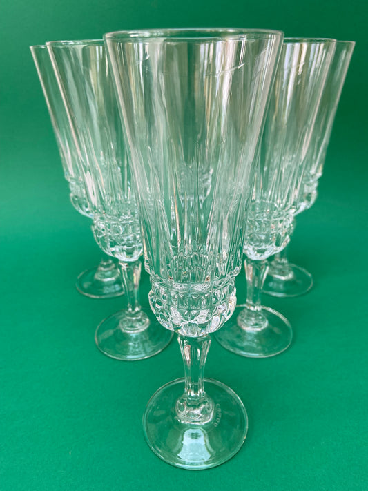 Set of 6 LUMINARC France champagne flutes