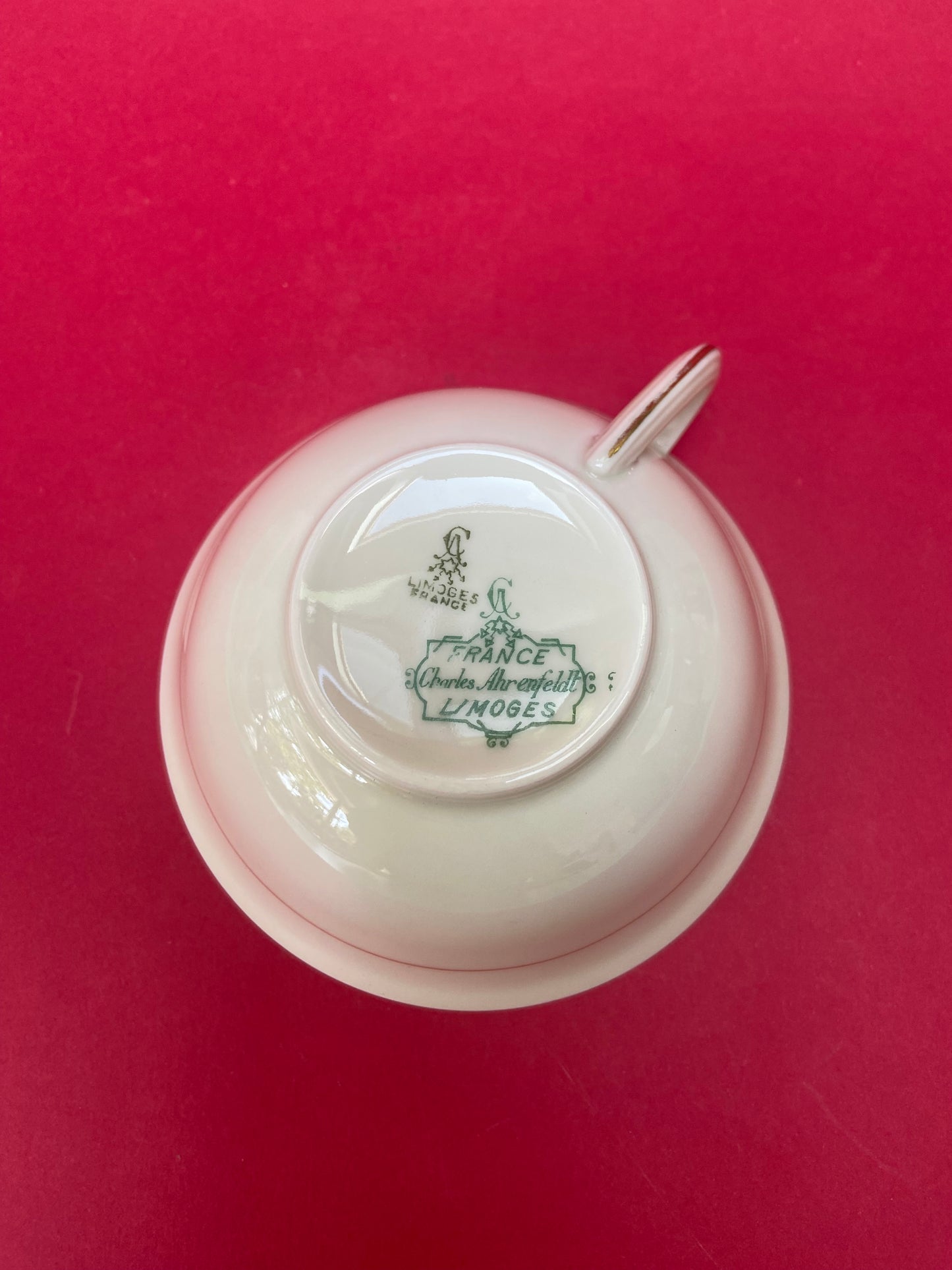 Tasse et sous tasse Porcelaine de Limoges par Charles AHRENFELDT