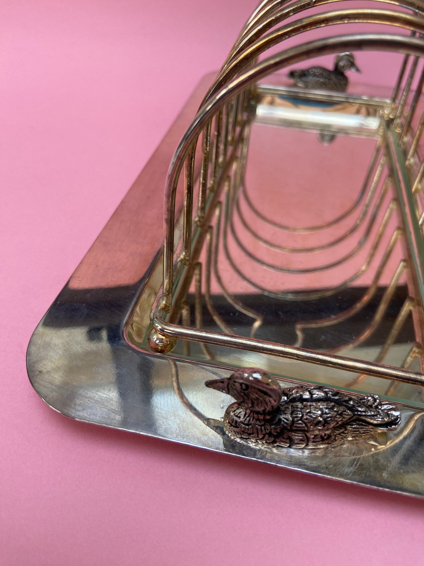 Foie gras dish with gold metal accessories