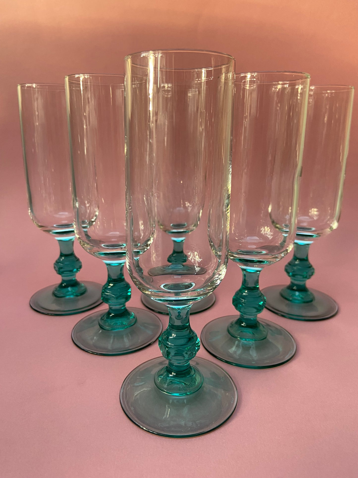 Verre à pied LUMINARC pied turquoise