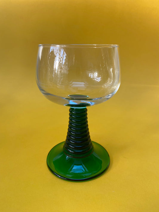 LUMINARC Ribbed Green Stemmed Glass