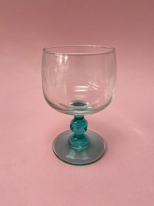 LUMINARC turquoise stemmed wine glass